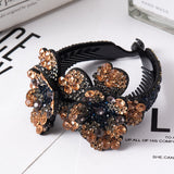 Daiiibabyyy  Rhinestone Hair Claw for Women Flower Hair Clip Barrettes Crab Hair Clamps Crystal Ponytail Holder Hairpin Band Hair Accessories