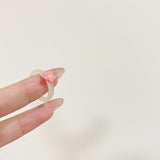 Daiiibabyyy Coloured Small Flower Resin Ring with A Mix and Match Stacking and No Colour Loss Acrylic Index Finger Ring Girls Ring