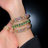 Daiiibabyyy Lots Bracelet For Women Lnlaid Colored Zircon Emerald Unisex  Luxury Jewelry Free Shipping New Users Bonus