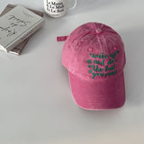 Daiiibabyyy Washed Cotton Baseball Cap For Men Women Fashion Letter Embroidery Baseball Hat Casual Hip Hop Caps Vintage Snapback Bone