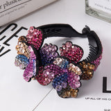Daiiibabyyy  Rhinestone Hair Claw for Women Flower Hair Clip Barrettes Crab Hair Clamps Crystal Ponytail Holder Hairpin Band Hair Accessories