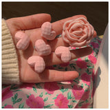 Recommended! Pink Love Heart-Shaped Hairpin 5 PCs Sweet Cute Girls' Hair Accessories Side Clip Super Fairy Flowers Headdress daiiibabyyy