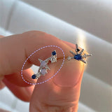 Daiiibabyyy Exquisite Zircon Heart Pink Crystal Stud Earrings For Women Korean Simple Fashion Earrings Aesthetic Jewelry Wedding Accessories