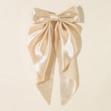 Daiiibabyyy  New High Quatity Oversize Bow Hairpins Solid Color Popular Hair Clip For Women Temperament Single layer Satin Hair Accessories