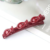 Daiiibabyyy Solid Color Braided Hair Clips Korean Fashion Duckbill Hairpins with 3 Small Clips Rhinestones Girls Bangs Clip Styling Barrette