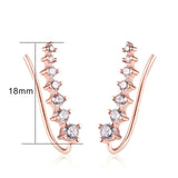 Daiiibabyyy Long Dipper Ear Hook Clip Climbing Earring for Women Shiny Zirconia Rose Gold Color Ear Cuff Earing Gift Fashion Jewelry E527