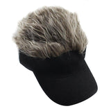 Daiiibabyyy Hair Sun Visor Caps With Fake Hair Wig Novelty Unisex Baseball Hat Cap Sport  Hats