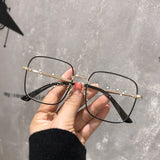 Luxury Anti Blue Light Glasses Men Women Diamond Studded Oversized Square Eyeglasses Computer Goggles Eyewear Glitter Frame daiiibabyyy