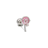 Daiiibabyyy NEW Y2K Cute Stainless Steel Pink Heart Bear Wing Piercing Cartilage Stud Earring For Women Egirl EMO Grunge Jewelry Accessories