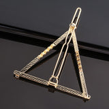 Daiiibabyyy New Women Metal Geometric Hair Clip Round Triangle Moon Barrettes Hairclip Bangs Hair Claws for Lady Girl Hair Accessories Gifts