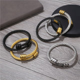 Daiiibabyyy New In Trend Restoring Ancient Ways Personality Stainless Steel Winding Geometric Bracelet For Men Women Luxury Free Shipping