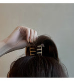 Daiiibabyyy New Fashion Ponytail Hairpins Women Girl Retro Geometric Small Hair Clip Ponytail Fixed Buckle Simple Headdress Hair Accessories