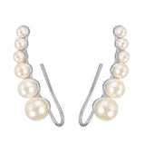 Daiiibabyyy Imitation Pearl Climbing Ear Clip Earings for Women Elegant Korean Ear Accessories for Girls Fashion Jewelry Wholesale E499