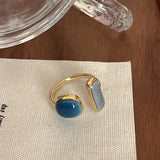 Vintage Personality Europe And American Emerald Ring For Women Design Sense Of Senior Sense Ring Fashion Jewelry wholesale gift daiiibabyyy