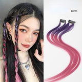 Daiiibabyyy Women Hair Extension Tools Seamless Braided Hair Rope Ponytail Braid Twist Color Hanging Ear-dye Hair Pieces Hanging Ear-dye Wig
