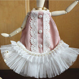 2022 New Puppy Dog Cats Clothes Retro Fashion Pearl White Lace Sling Princess Dresses For Small Medium Dog Coats Pet Clothing daiiibabyyy
