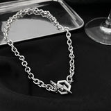 Daiiibabyyy Trendy Hip Hop Personality Lightning hexagon Pendant Stainless Steel Necklace Men Chokers Streetwear Accessories Does Not Fade