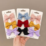 Daiiibabyyy 6pcs Kids Handmade Mini Fabric Ribbon Bows Hairpin Women Girls Child Hair Clip Barrettes Gift Accessories Set Free Shipping
