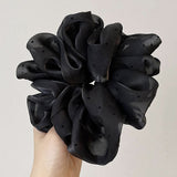 Daiiibabyyy Large Organza Scrunchies Polka Dot Net Yarn Hair Rope for Women Girls Oversize Hair Scrunchie Spring Hair Accessories