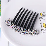 Daiiibabyyy Vintage Flower Crystal Hairclips Fashion Hair Combs Plastic Shiny Hairpins for Women Hair Accessories Bun Headdress