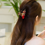Daiiibabyyy Women Butterfly Crystal Rhinestone Hair Clips Girl Flower Big Barrettes Hair Pins Hair Accessories Hairstyle Design Styling Tool
