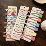 Cute frosted geometric edge clip bb clip bangs clip hairpin Japanese hair accessories one-word clip headwear set