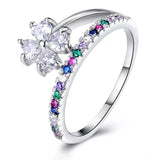 Daiiibabyyy New In Valentine's Day Gift Petal Wedding Ring For Women Luxury Inlay Zircon Accessories Jewelry Aesthetic Fashion Free Shipping