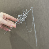 Silver Hollow Lotus Tassel Hairpin Niche Liquid Metal Chinese Style Hairpin Fairy Cool Dark National Style Hair Clasp New daiiibabyyy