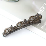 Daiiibabyyy Solid Color Braided Hair Clips Korean Fashion Duckbill Hairpins with 3 Small Clips Rhinestones Girls Bangs Clip Styling Barrette