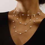 Daiiibabyyy Multi-layer Pendant Necklace Jewelry New Multi-layer Pendant Necklace Female Jumper Chain Personality Tide Cool Hundred