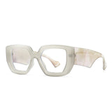 Vintage Square Big Frame Glasses Frame Fashion wood frame glasses Female Transparent Optical Green Eyeglasses daiiibabyyy