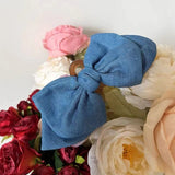 Daiiibabyyy Fashion Rose Bow Clip for Women's Hair Accessory Elegant Headwear Solid Color Clip Art Bow for Polytail Summer Korean Hair Tie