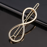 Daiiibabyyy New Women Metal Geometric Hair Clip Round Triangle Moon Barrettes Hairclip Bangs Hair Claws for Lady Girl Hair Accessories Gifts