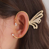 Daiiibabyyy Fairy Female Ear Clips Butterfly Genie Earrings Women Tassel Earhooks Super Sweet Cute Luxury Accessories 2023 New Jewelry Gift