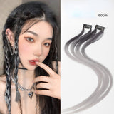 Daiiibabyyy Women Hair Extension Tools Seamless Braided Hair Rope Ponytail Braid Twist Color Hanging Ear-dye Hair Pieces Hanging Ear-dye Wig