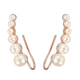 Daiiibabyyy Imitation Pearl Climbing Ear Clip Earings for Women Elegant Korean Ear Accessories for Girls Fashion Jewelry Wholesale E499