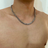 Daiiibabyyy Width 4MM 316L Stainless Steel Imperial Chain Necklace Fashion Man Necklace Hip Hop Rock Jewelry Men's Chain Wholesale