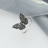 Hiphop Vintage Rings Set for Women Men Aesthatic Retro Punk Silver Plated Heart Flower Butterfly Chain Finger Ring Jewelry daiiibabyyy