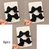Daiiibabyyy 6pcs Kids Handmade Mini Fabric Ribbon Bows Hairpin Women Girls Child Hair Clip Barrettes Gift Accessories Set Free Shipping