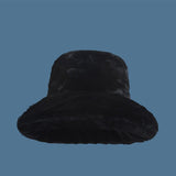 Daiiibabyyy Japanese Large Version of Plush Bucket Hats Women Winter Thickened Large Eaves Cloud Cap Warm Fashionable Fisherman's Hat Men