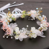 Daiiibabyyy Girls Elegant Bridal Headband Imitated Pearl Vine Hair Headdress Flower Wreath Bride Garland Head Hoop Wedding Headbands