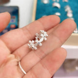 Daiiibabyyy 2023 New Trendy Cross Flower Open Rings For Women High Grade Luxury Unique Shinning Zirconia Stone Paved Jewelry Ring