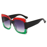 Daiiibabyyy Luxury Italy Brand Oversized Square Sunglasses Women Retro Brand Designer Big Frame Sun Glasses Female Green Red oculos