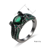 Daiiibabyyy Rings For Men Valentine Day Gift Fashion Jewelry Accessories Emerald Zircon Copper Black Gold Cheap Items Geometry