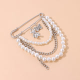 Korean Style Metal Smile Brooch For Women Men Suit Decoration Tassel 2 Layers Chain Metal Beads Pin Cloth Jewelry Accessories 20 daiiibabyyy