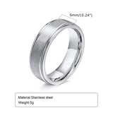 Daiiibabyyy Basic 6MM Wide Wedding Engagement Bands Rings for Men, Matte Surface Stainless Steel Male Finger Gift Jewelry US Size