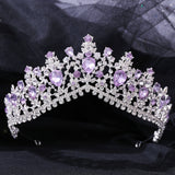 Bridal Crown Headwear Wedding Birthday Crown Headdress Red Rhinestones Retro Luxury Hair Accessories for Female BH