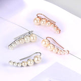 Daiiibabyyy Imitation Pearl Climbing Ear Clip Earings for Women Elegant Korean Ear Accessories for Girls Fashion Jewelry Wholesale E499