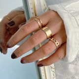 Hiphop Punk Silver Color Long Tassel Chain Rings for Women Men Fashion Metal Adjustable Open Finger Rings Set Gift Jewelry daiiibabyyy