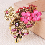 Daiiibabyyy Women Butterfly Crystal Rhinestone Hair Clips Girl Flower Big Barrettes Hair Pins Hair Accessories Hairstyle Design Styling Tool
